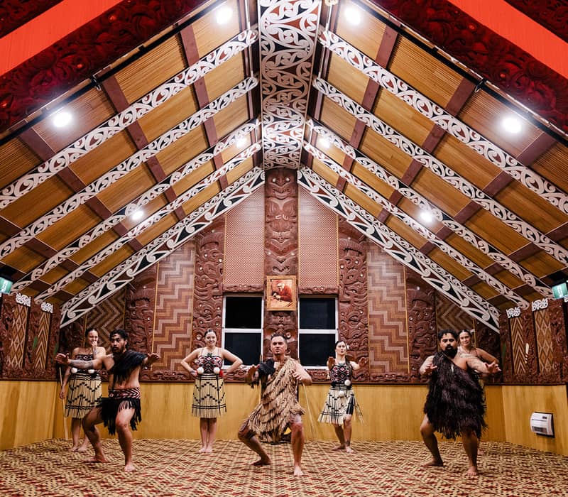 Maori cultural performance at Te Puia, New Zealand.