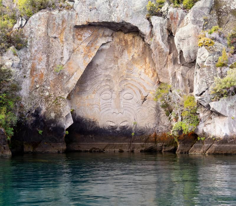 Ngatoroirangi Mine May Maori Rock Carvings on Lake Taupo.