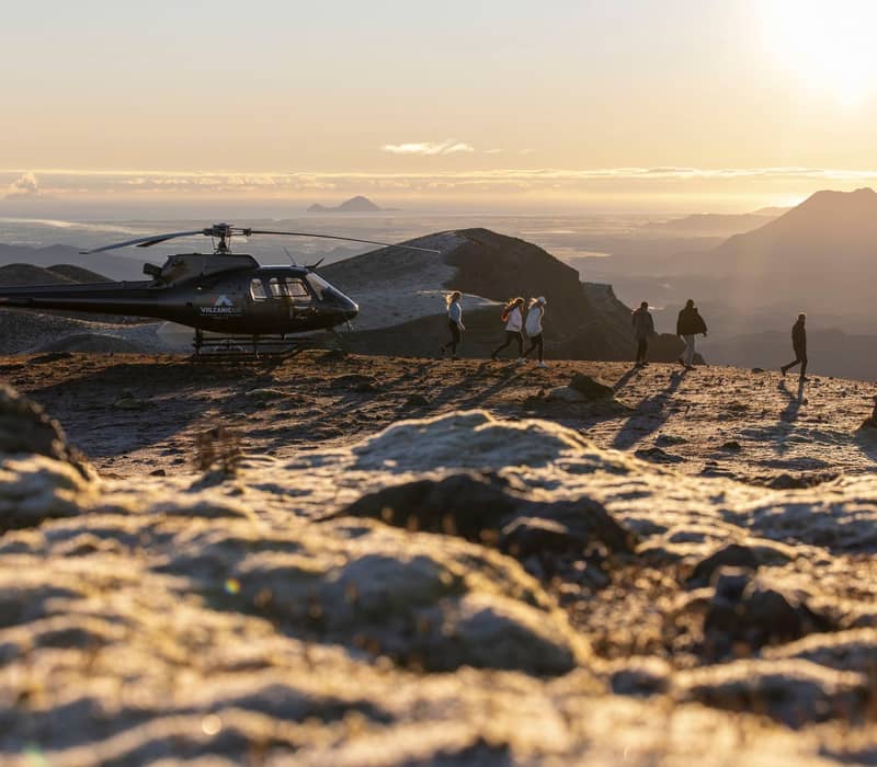 View from top of mountain at sunrise with Volcanic Air.